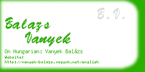 balazs vanyek business card